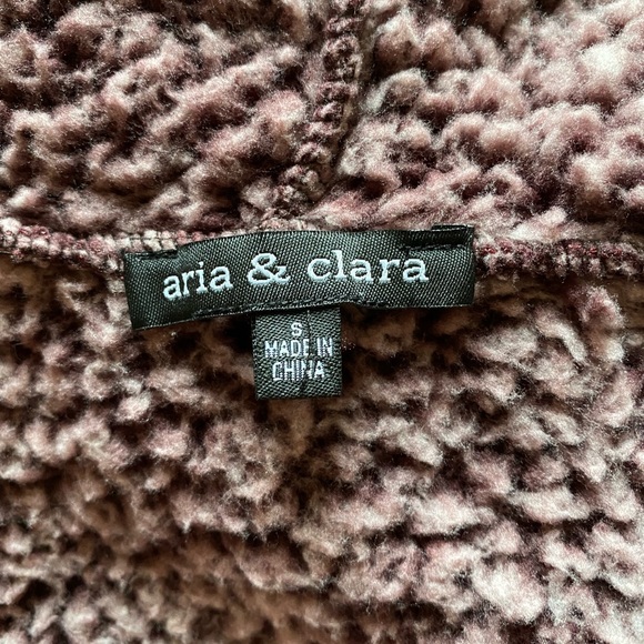 Aria & Clara mauve boucle long cardigan with pockets, size S - Picture 4 of 5
